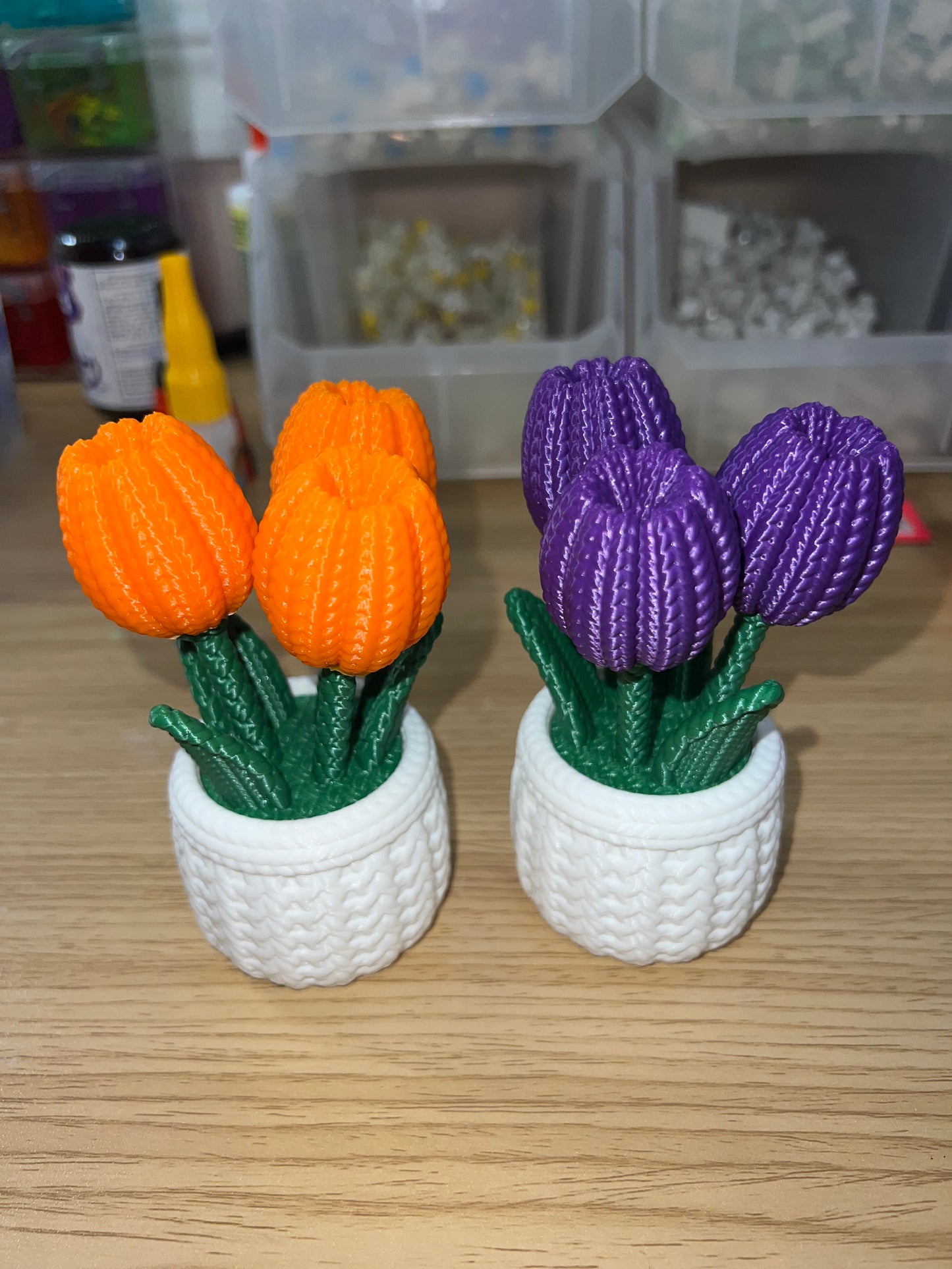 Yarn garden-tulips