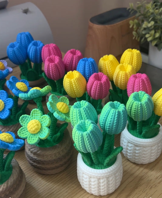 Yarn garden-tulips